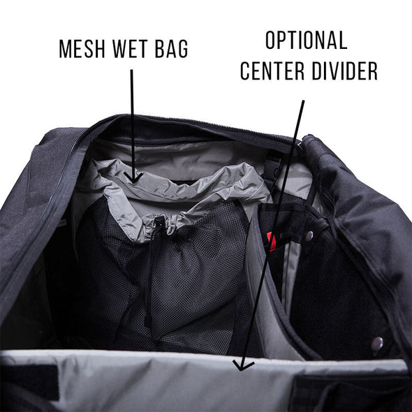 Dry / Wet Mesh Removable Bag, Hockey Bag, Center Divider