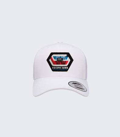 Puck Drop Curved Trucker | White