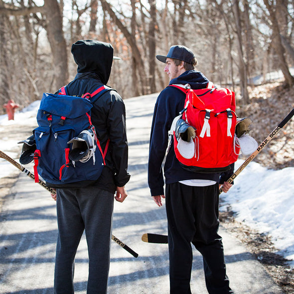Pacific Rink Pond Hockey Bag in Navy and Red